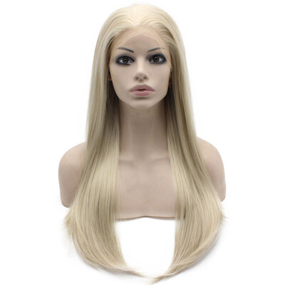 

Long Straight Ash Blonde Natural Hand Tied Lace Front Wig