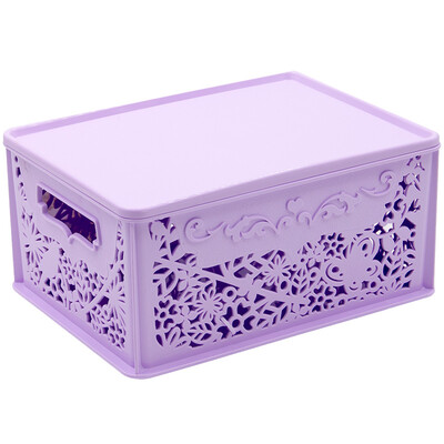 

[Супермаркет] Джингдонг Мелия цветы полые корзины для хранения с коробкой для хранения крышки числа около 14L HC064744