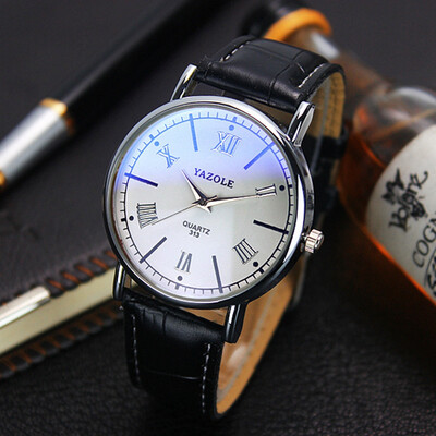 

Simple needle buckle round business watch thin section couple men and women watch blue light YZL0549TH-1