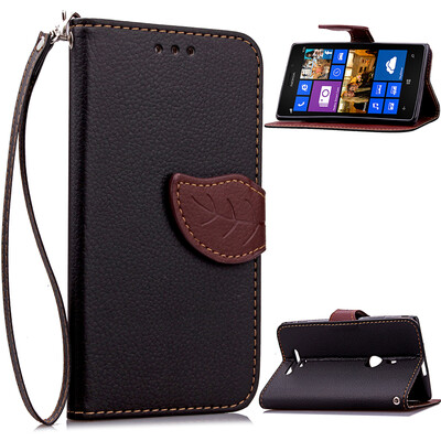 

Black Design PU Leather Flip Cover Wallet Card Holder Case for Nokia Lumia 925