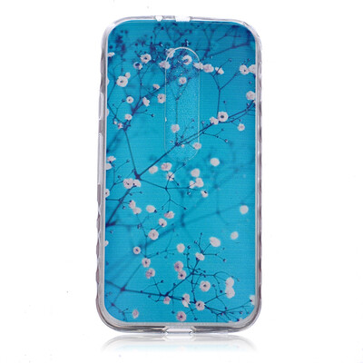 

Plum blossom Pattern Soft Thin TPU Rubber Silicone Gel Case Cover for MOTO G3