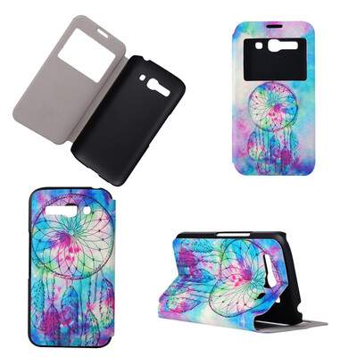 

Pink Dreamcatcher Design PU Leather Flip Cover Wallet Card Holder Case for Alcatel One Touch Pop C9