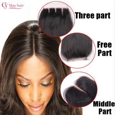 

Brazilian Closure Body Wave Brazilian Lace Closure Bleached Knots Closures Natural Free Middle 3 Part Virgin Human Hair Closure