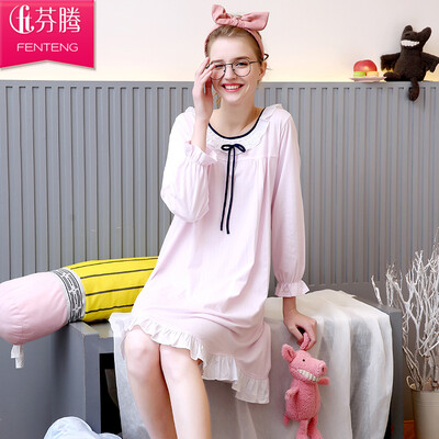 

Fen Teng платье спят женской осенью новые с длинными рукавами корейской домашней одежды летом мило сладкое платье спа-салон J9713844 M