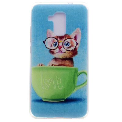 

Очки кота Pattern Мягкий тонкий ТПУ Резиновая крышка силиконовый гель чехол для Huawei Honor 5C