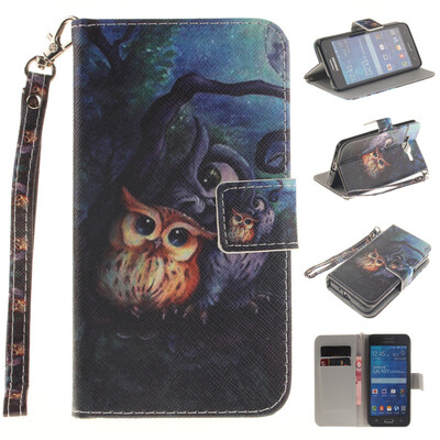 

Oil painting owl Design PU Leather Flip Cover Wallet Card Holder Case for SAMSUNG GALAXY Grand Prime G530
