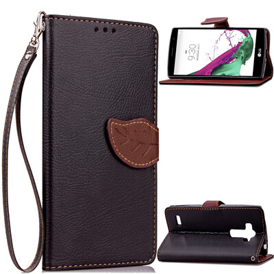 

Black Design PU Leather Flip Cover Wallet Card Holder Case for LG G4 Beat