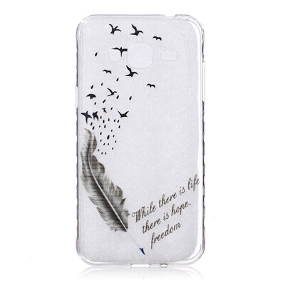 

Feathers&birds Pattern Soft Thin TPU Rubber Silicone Gel Case Cover for SAMSUNG GALAXY J3