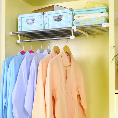 

Baoyou Ni wardrobe partition shelves cabinets layered storage finishing frame seven tube telescopic 40-60cm DQ1517-C