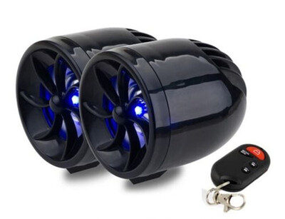 

FM MOTORCYCLE RADIOMP3 Speaker Audio Player Stereo 2 WATERPROOF SPEAKERS Black