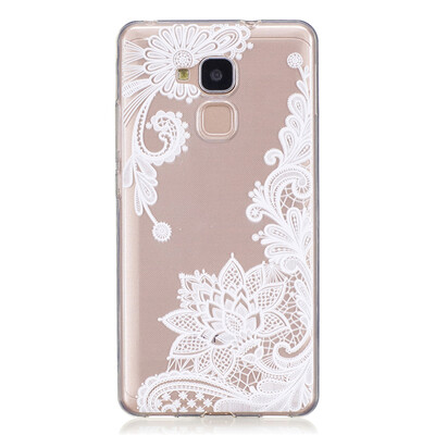 

Lace flowers Pattern Soft Thin TPU Rubber Silicone Gel Case Cover for HUAWEI Honor 5C