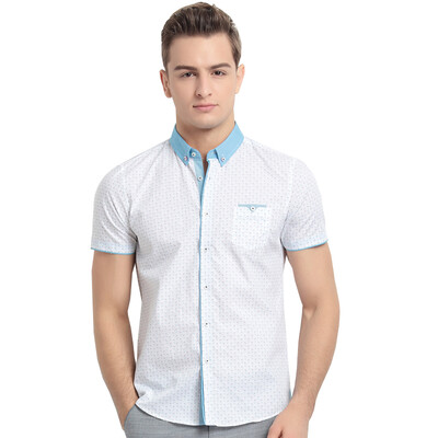 

Акация птица xiangsiniao рубашка мужская хлопчатобумажная ткань сшивание малый воротник воротник воротник случайный рубашка с коротким рукавом W1 белый 180 / 96A