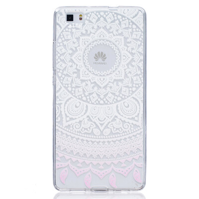 

White pattern Pattern Soft Thin TPU Rubber Silicone Gel Case Cover for HUAWEI P8 Lite