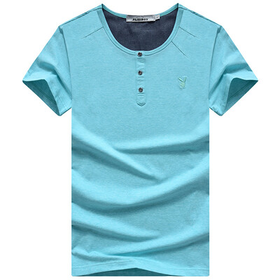 

Playboy T Shirt Men Round Neck Pure Color Short Sleeve Shirt