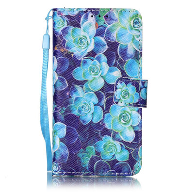 

Begonia Flower Design PU Leather Flip Cover Wallet Card Holder Case for SAMSUNG A310