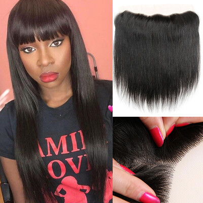 

7A Straight Virgin Indian Lace Frontal Closure 13x4 Free Part Indian Ear To Ear Lace Frontal With Baby Hair USPS Free