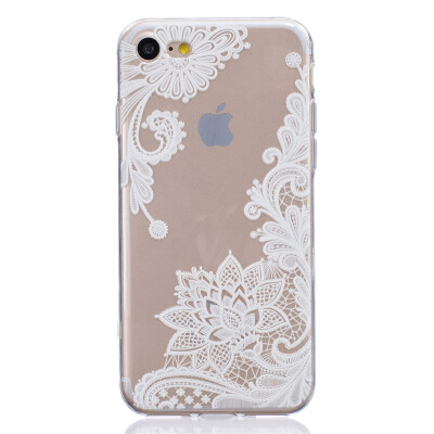 

Lace flowers Pattern Soft Thin TPU Rubber Silicone Gel Case Cover for IPHON 7