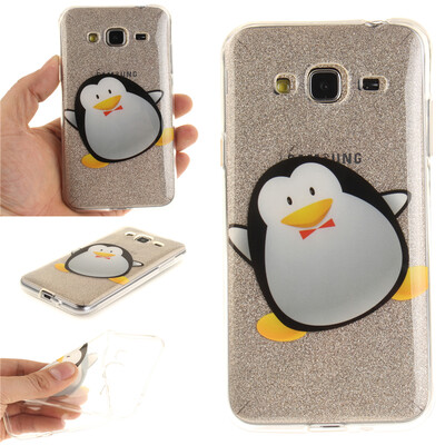 

Cartoon penguin Pattern Soft Thin TPU Rubber Silicone Gel Case Cover for Samsung Galaxy J3/J310