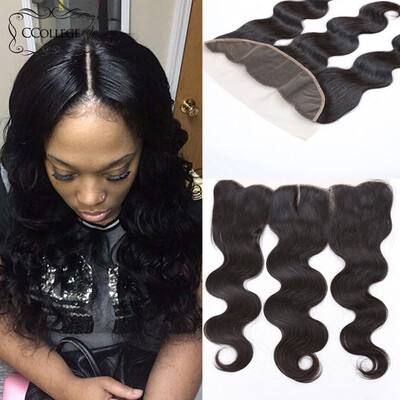 

CCollege Hair Products 8A Malaysian Body Wave Frontal Free Middle Three Part Ear To Ear 13x4 Full Lace Frontals Free Shipping