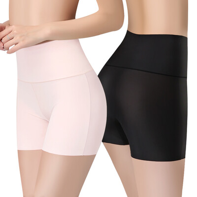 

The United States&Ya Ting 2 high waist ice silk safety pants ladies underwear a seamless cotton crotch underwear female pink black XL code