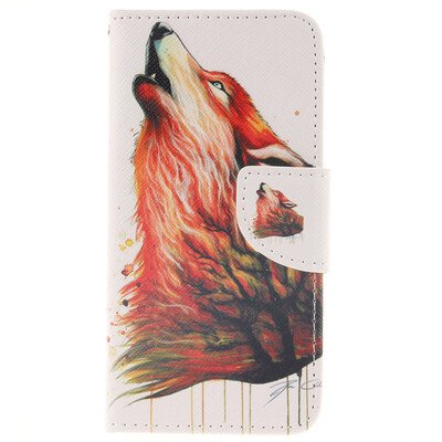 

Brown wolf Design PU Leather Flip Cover Wallet Card Holder Case for IPHONE 66S