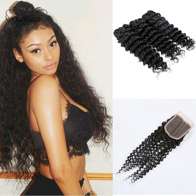 

Peruvian Virgin Hair With Closure Peruvian Deep Wave With Closure 3 Bundles With Closure Peruvian Virgin Hair Body Wave Closure