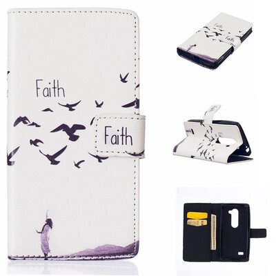 

Faith Design PU Leather Flip Cover Wallet Card Holder Case for LG LEON H340N