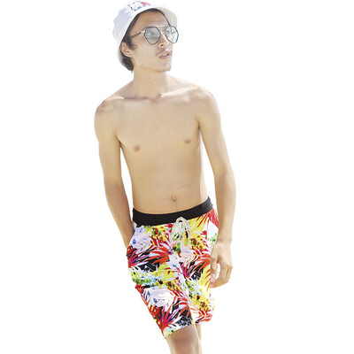 

Молочно (Qihai) пляжные брюки мужские плавки моды красивый мокрой и сухой горячий источник купальный костюм 7827-3 удобная мягкая пятая часть темно-синий XL код