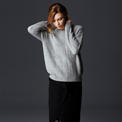 

Marc Rebecca womens simple round collar sweater 55006D black