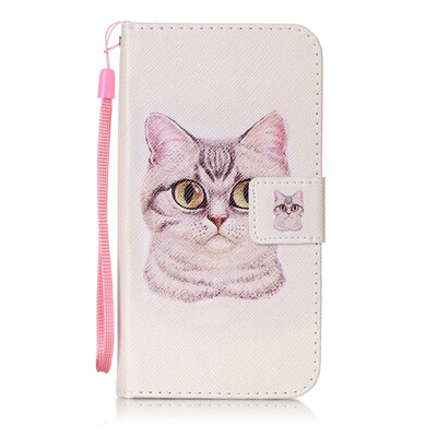 

Short Hair Cat Design PU Leather Flip Cover Wallet Card Holder Case for Huawei Y6 Pro