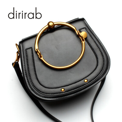 

Dirirab genuine leather womens shoulder bag round bag handbag small round bag cowhide diagonal package pig bag rivets fashion