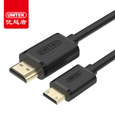 

UNITEK Y-C179 Mini HDMI to HDMI cable Video conversion cable 2 meters Tablet PC connection TV line Mini bi-directional conversion HD cable Black