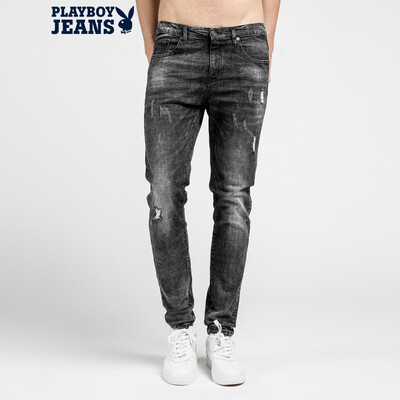 

Playboy PLAYBOYJEANS classic washed Slim jeans male British wind pants 71104004 Ma gray 36