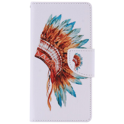 

Indian Hat Design PU Leather Flip Cover Wallet Card Holder Case for SONY M2