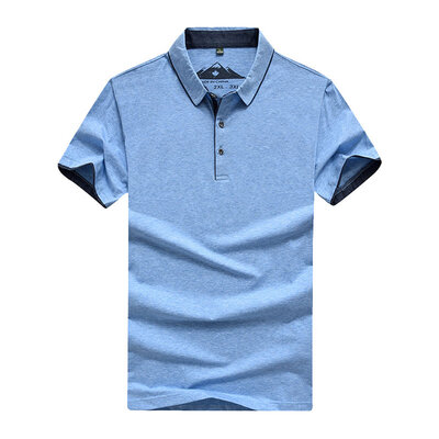 

富贵鸟 FUGUINIAO 男装短袖T恤男士轻薄透气翻领纯色POLO衫 17001FG1702 蓝色 XL