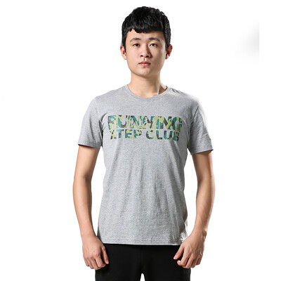 

XTEP Men&39s short sleeve T-shirt running shirt fashion casual round neck shirt 883229019011 gray XL