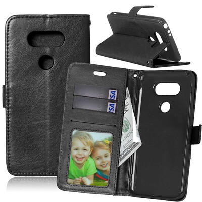 

Black Style Classic Flip Cover with Stand Function and Credit Card Slot for LG G5