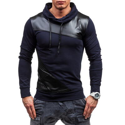 

geek new men's polo shirt grid color matching long sleeve slim