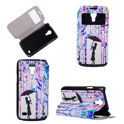 

Girl under Umbrella Design PU Leather Flip Cover Wallet Card Holder Case for Samsung Galaxy S4 Mini