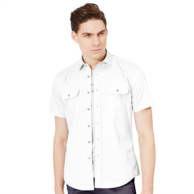 

Virtue Shirt Pure Cotton Army Men's Short Sleeve Shirt