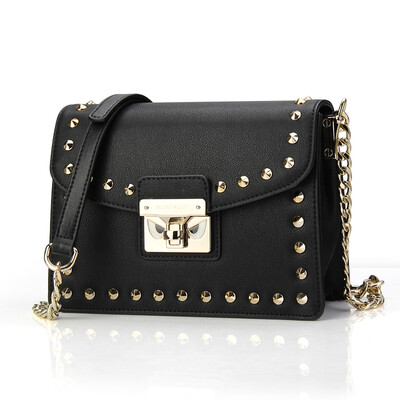 

MONTAGUT, коровьей ретро небольшой площади пакет заклепки плеча цепи мешок женщина Корейский дикий розовый R8419850213