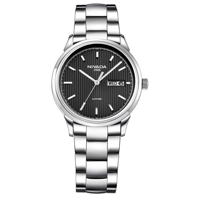 

NIVADA (NIVADA) watch business series quartz couple table male watch black plate silver belt GQ8046-211021
