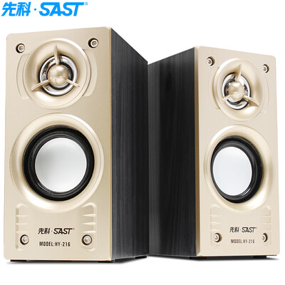 

Xianke (SAST) HY-216 ноутбук аудио 2.0 дерево мини USB компьютер маленький динамик золотой