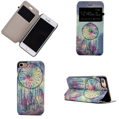 

Розовый Dreamcatcher Дизайн Кожа PU откидной крышки Кошелек для карты памяти чехол для Apple iPhone 7