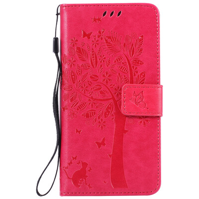 

Rose Tree Design PU Leather Flip Cover Wallet Card Holder Case for SONY M5