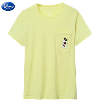 

DISNEY Футболка Дисней мультфильм шаблон моды случайные шею с коротким рукавом футболки леди D17ST011 желтый S