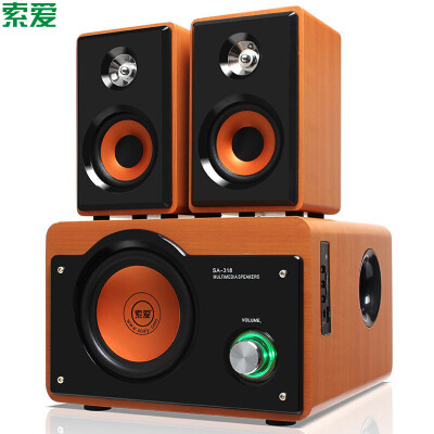 

Sony Ericsson (Soaiy) audio speakers U section desktop multimedia audio 2.1 computer audio subwoofer active notebook audio mahogany color SA-318