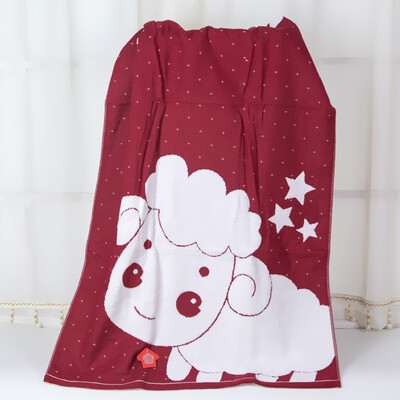 

Yaguang towel home textile cotton yarn-dyed Jacquard soft water-absorbing star towel red 70 140cm 350g article