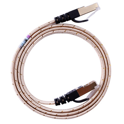 

AMPC AMCOM AMCAT7GD0830 seven types of flat cable network CAT7 network jumper gold-plated shielded oxygen-free copper computer network cable cable champagne gold 3 meters