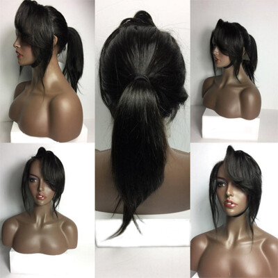 

150% Density Virgin Brazilian Glueless Silky Straight Full Lace Wigs For Black Women Human Hair Lace Front Wigs With Baby Hair